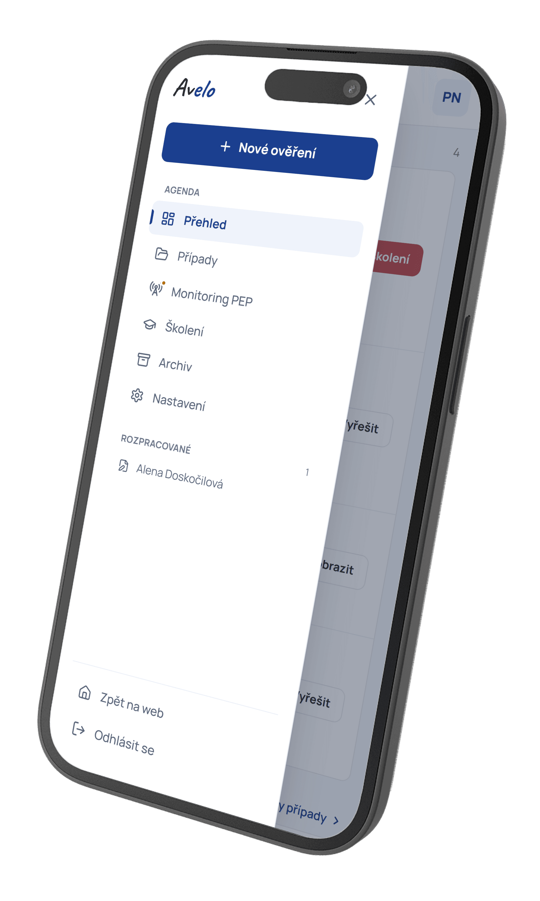 Avelo na mobilu — navigace a přehled úkolů
